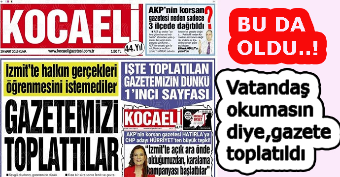 Kocaeli Gazetesi toplatıldı